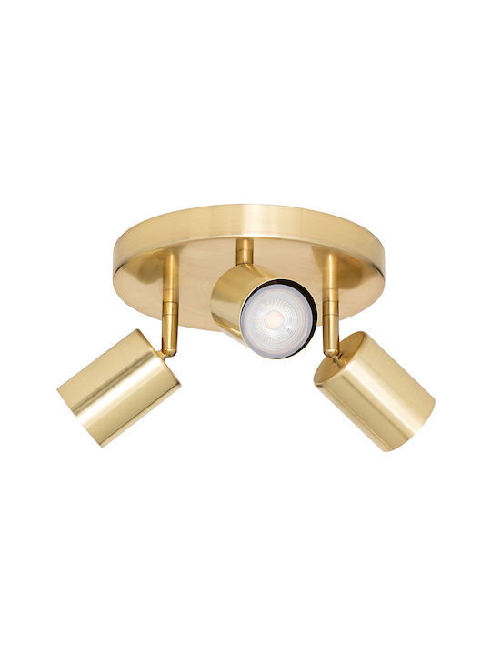 Dreifach Spot mit Fassung GU10 in Gold Farbe