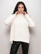 Damen Pullover Rollkragen Ecru