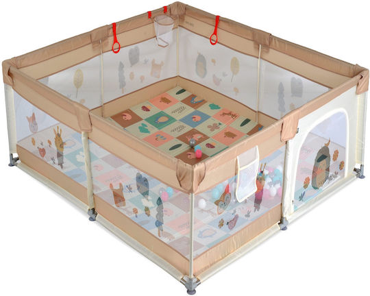 Cangaroo Park mit Matratze Beige 120x120cm