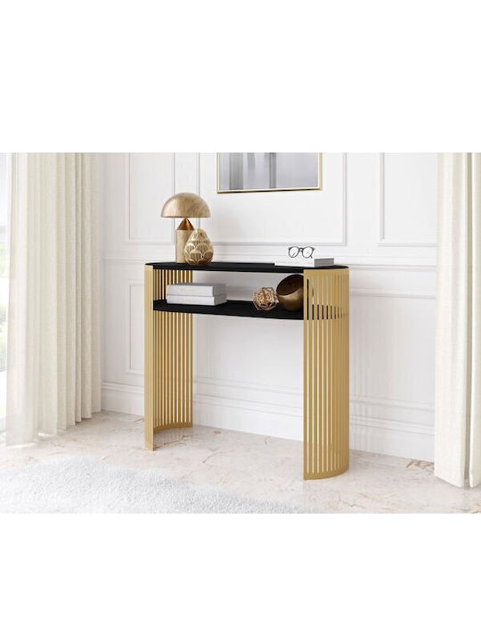 Oswego 145 Konsole Gold, Black L100xB30xH86cm
