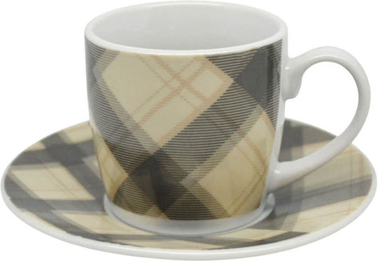 Ankor Set of Cups Coffee Porcelain Beige 110ml 6pcs