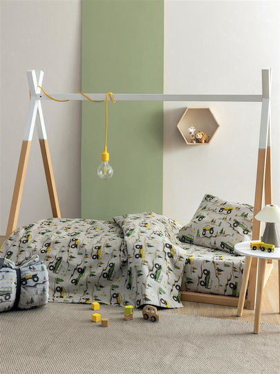 Palamaiki My Kingdom Set Baby Bettlaken Für Krippe Baumwolle Angepasst Gray 70x140cm