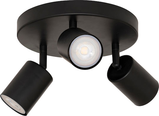 Triple Spot with Socket GU10 in Black Color
