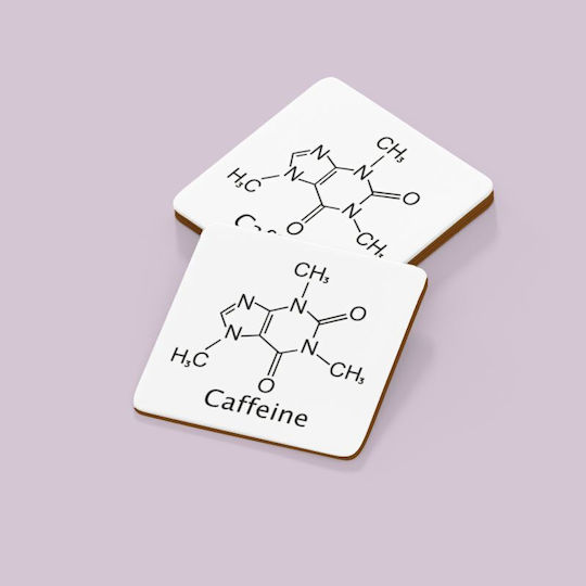 Chemische Verbindung Koffein Untersetzer Hölzernes 9x9cm 2 Stück Chemische Verbindung Koffein Untersetzer Hölzernes 9x9cm 2 Stück