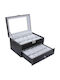 Songmics Storage Box 2 Levels 20 Watches Black Grey Jwb020