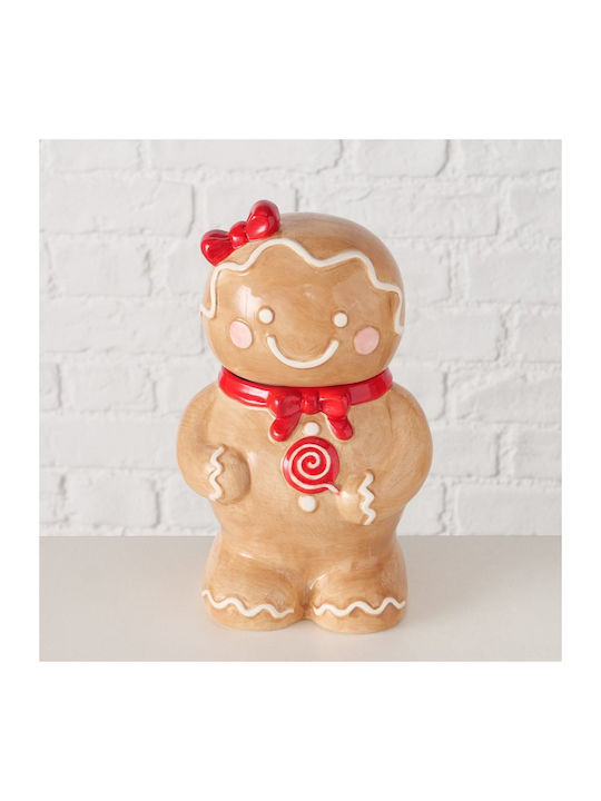 MSA Christmas Cookie Jar Ceramic Brown L22xW13xD11cm.
