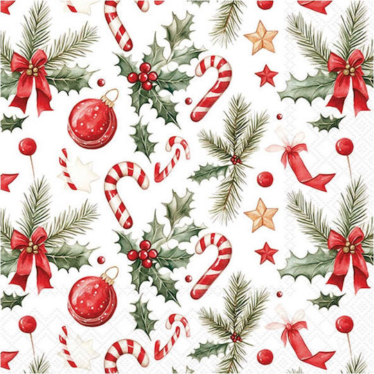 Ambiente Weihnachtsservietten Mehrfarbig L33xB33cm.
