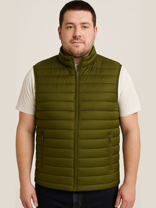 Sleeveless Jacket Puffer Khaki