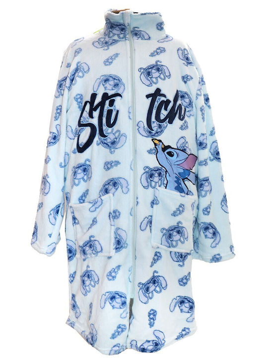 Disney Χειμερινή Γυναικεία Ρόμπα Ανοιχτό Μπλε Lilo & Stitch