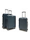 Felbags Travel Suitcases Hard Dark Green with 4 Wheels Set of 3 Pieces
