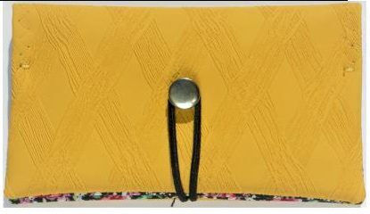 Simona Tobacco Pouch With Snap Closure YELLOW DIAGONAL