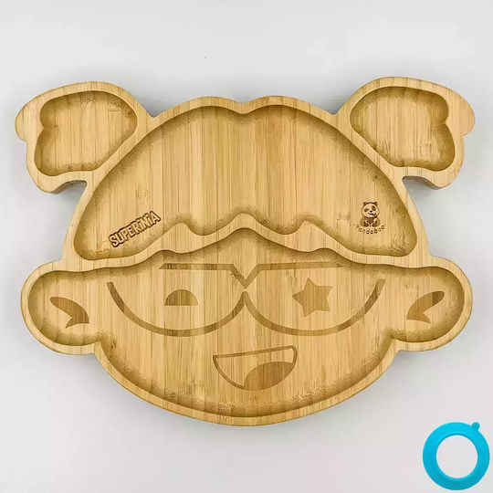 Pandaboo Παιδικό Πιάτο Φαγητού από Bamboo Γαλάζιο