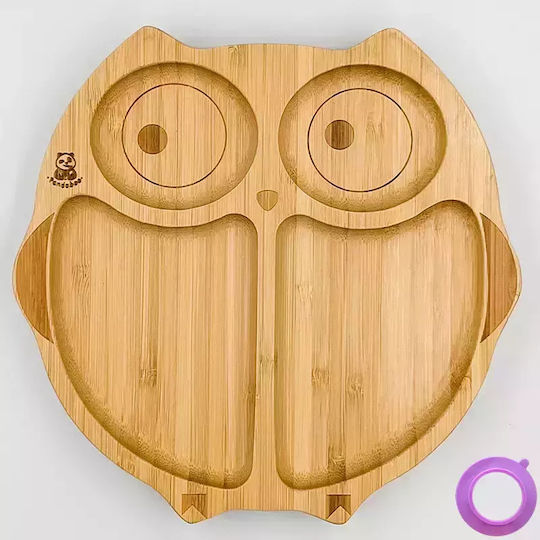 Pandaboo Παιδικό Πιάτο Φαγητού από Bamboo Μωβ