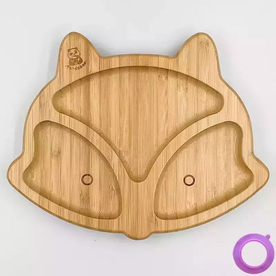 Pandaboo Baby Food Plate made of Bamboo Purple