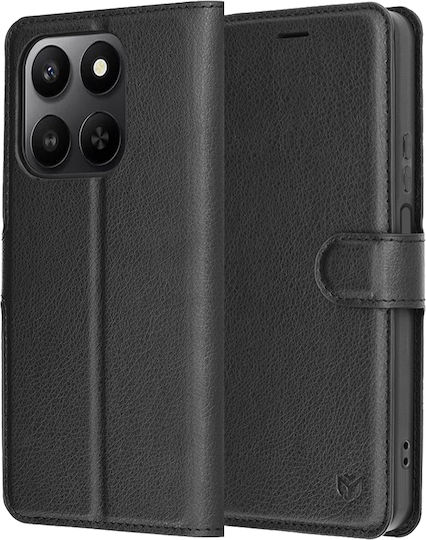 Techsuit Folio Umschlag Rückseite Leder Schwarz (Honor 400)