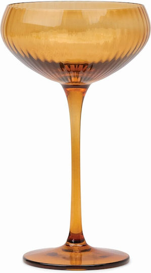 Here's How Set Pahare Șampanie / Cocktail Cu Picior Din Sticlă Galben Miere 177ml 2 Bucăți