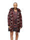 Women's Long Puffer Jacket for Winter Red