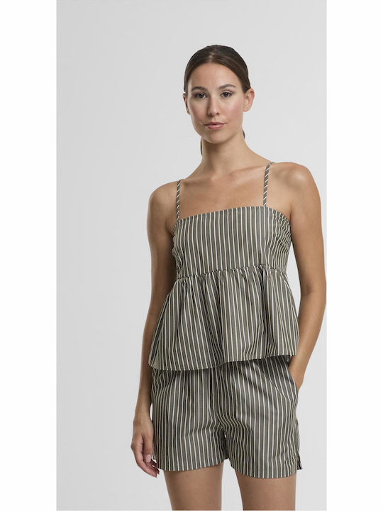 Urban Classics Damen Lingerie Top Gestreift Oli...