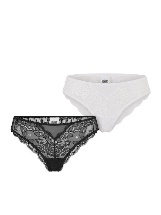 Damen Brasilien 2Pack mit Spitze Black, White