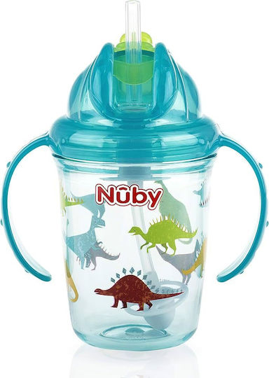Nuby Educational Sippy Cup Plastic with Handles Blue for 6m+m+ 240ml