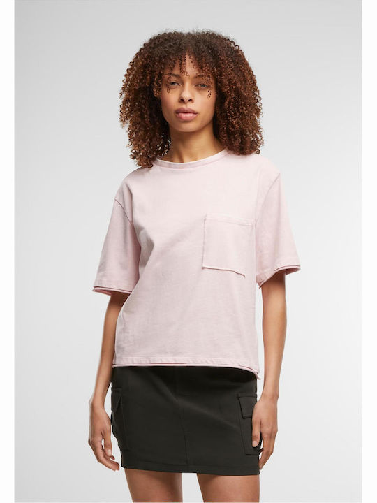 Urban Classics Damen Bluse Baumwolle Rosa