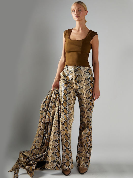 Women's Fabric Trousers Beige