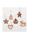 Gingerbread Σετ Μπισκότα Χριστουγεννιάτικα Στολίδια Καφέ 6 Τεμάχια