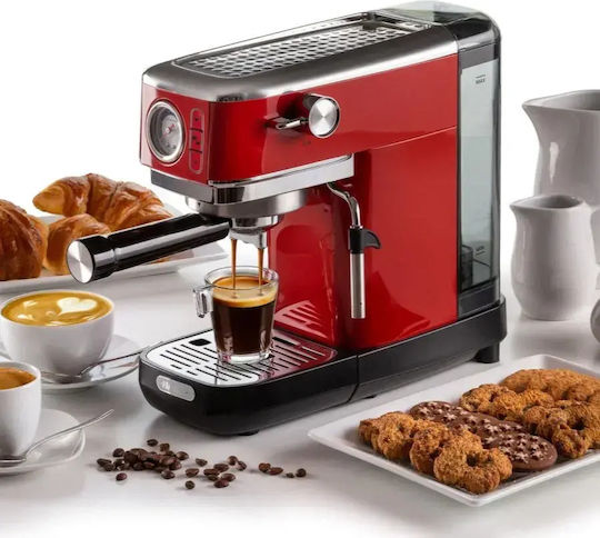 Ariete Perfetto Slim Espresso Coffee Machine 1300W Pressure 15bar Red 1381/33