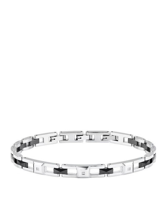 Sector Men's Bracelet Made of Stainless Steel with Diamond 22cm