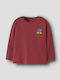 Kids Long-sleeved Burgundy Top