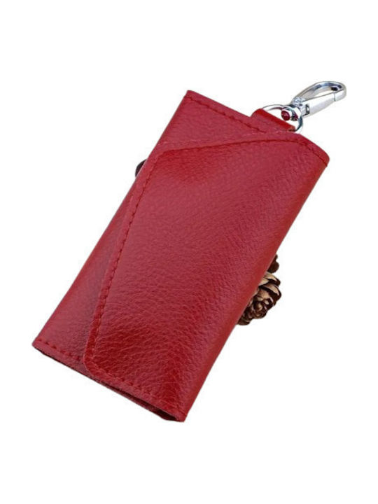 Gp & Max 293 Leather Key Holder Keychain Red