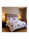 Pucioasa Set Husă de Pilotă Dublă cu 2 Fețe de Pernă & 1 Cearsaf 200x230 Violet