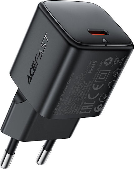 Acefast Φορτιστής Χωρίς Καλώδιο GaN με Θύρα USB-C 30W Power Delivery Μαύρος (A118)