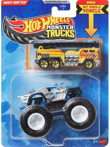 Hot Wheels Количка Нощен Работник Мащаб 1:64 Monster Truck За 4+ Години