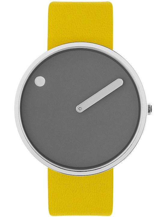 Picto Herrenuhr 40mm Batterie mit Gelb Metallarmband