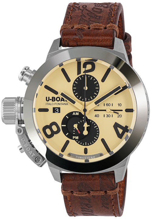 U-Boat Classico Ανδρικό Ρολόι 45mm Χρονογράφος ...