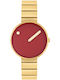 Picto Herrenuhr 34mm Batterie mit Gold Metallarmband