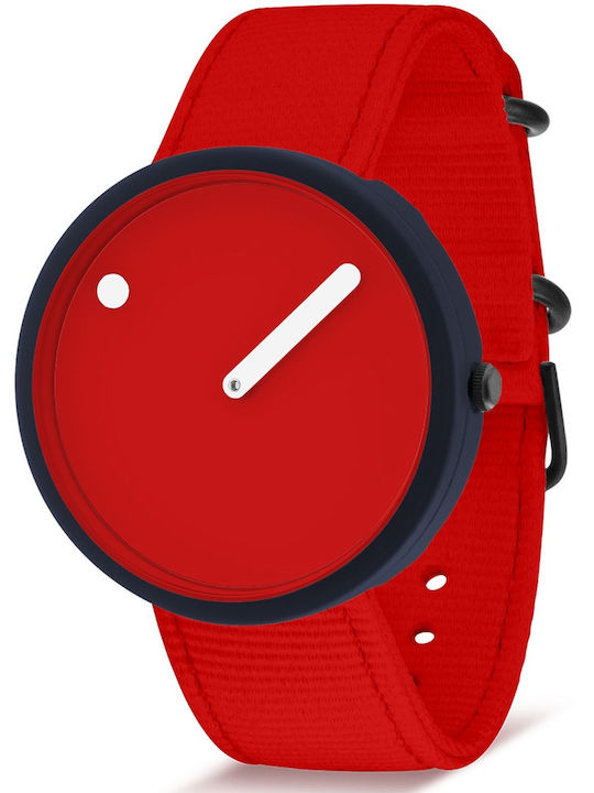 Picto Men's Watch 40mm Battery with Red Stainless Steel Strap