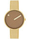 Picto Men's Watch 34mm Battery with Gold Metal Bracelet