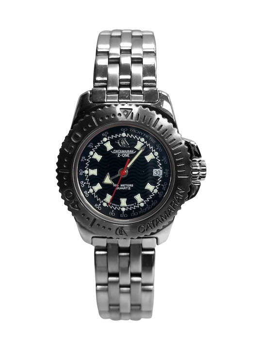Catamaran Men's Watch Battery with Silver Stainless Steel Bracelet