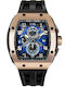 Tsar Bomba Herrenuhr 52mm Chronograph Batterie mit Rosa Metallarmband