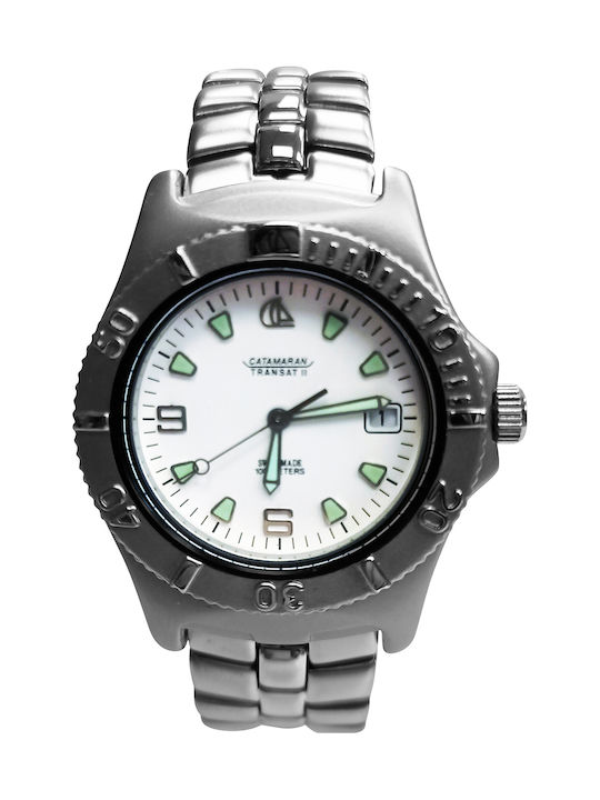 Catamaran Men's Watch 39.5mm Battery with Silver Metal Bracelet
