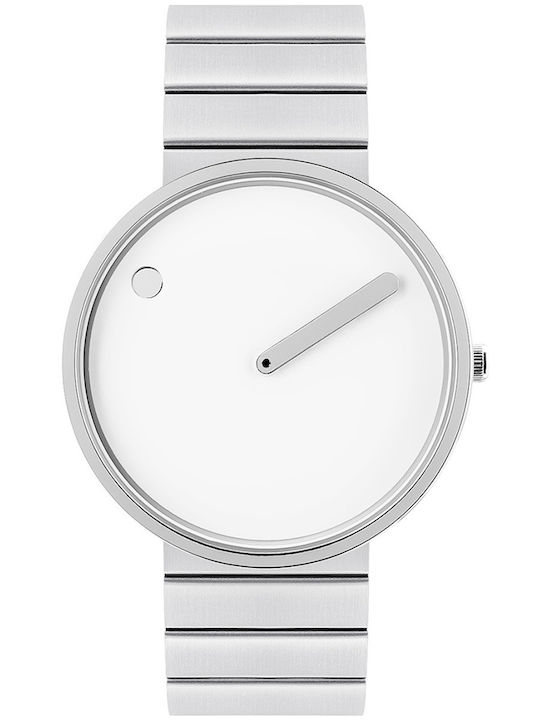 Picto Herrenuhr 40mm Batterie mit Silber Metallarmband
