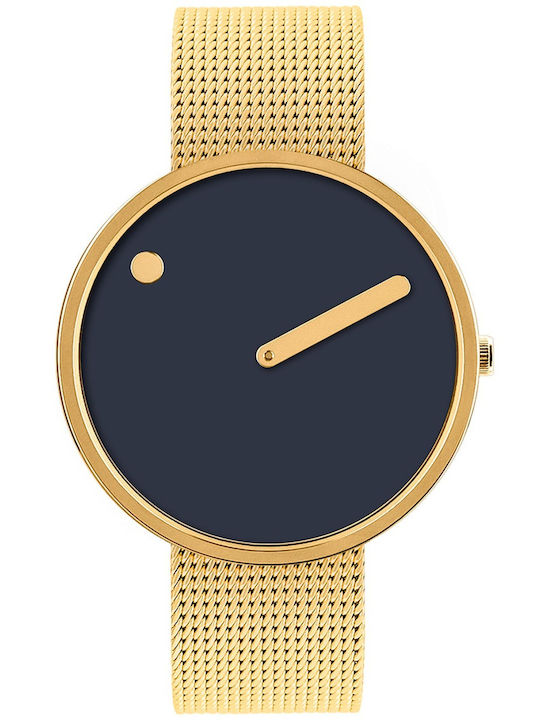 Picto Herrenuhren 40mm Batterie mit Gold Metall-Armband