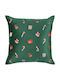 Ilis Home Weihnachtsdekorativer Kissenbezug Quadratisch Grün 45x45cm