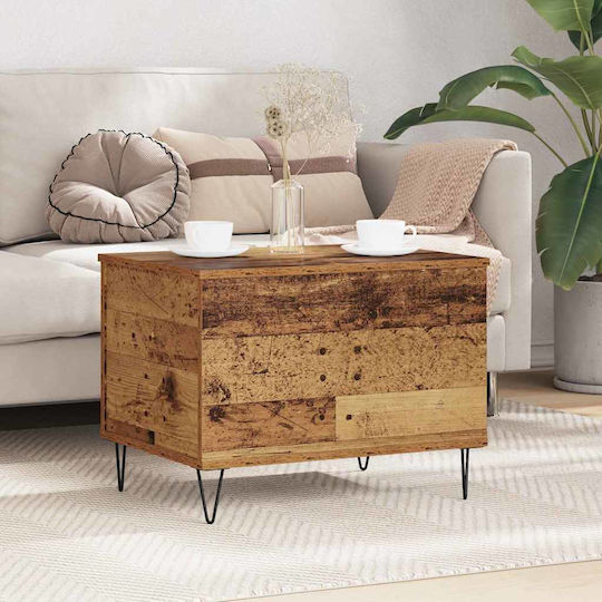 vidaXL Beistelltisch Rechteckig Holz mit Hebemechanismus Alt Holz M60xL44,5xH45cm