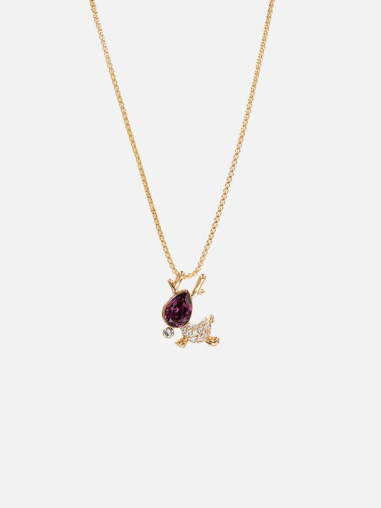 Chrysothemiss Women's Necklace Ruby Reindeer Crystal Zircon