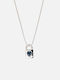 Chrysothemiss Colier Femei Heartlocked Placat Cu Platină Design Lacăt Inimă Albastră