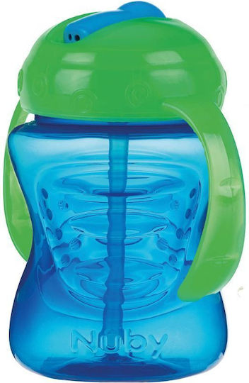 Nuby Kinderflasche Kunststoff mit Strohhalm Blau 240ml