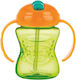 Nuby Kunststoff Kinder Trinkflasche mit Stroh Grün 240ml